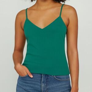 NWOT Free People Intimately Soft Stretchy V-neck Cami Tank Top in Green XS/S